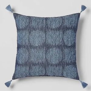 Woven Geometric Square Throw Pillow Indigo - Threshold